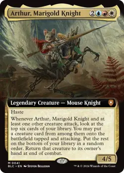 Arthur, Marigold Knight (Extended Art) Commander: Bloomburrow Regular mtg - Image 1