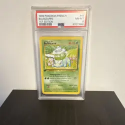 1999 Pokemon French Bulbasaur 1st Edition #44 PSA 8 NM-MT Base Set WOTC - Image 1