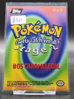 Pokemon topps Charmeleon E5 Silver Foil #5 Black Logo - Image 2