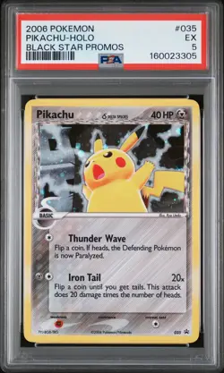 2006 POKEMON BLACK STAR PROMOS #035 PIKACHU-HOLO PSA 5 - Image 1
