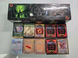Magic The Gathering Vintage Empty Box Lot Long Card Storage Black Mana And Decks - Image 1