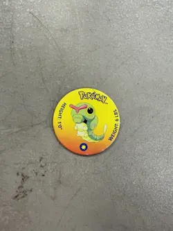 VTG 1999 Caterpie #10 Pokemon Pog Cardboard Coin Nintendo Battle Disc B16 - Image 1