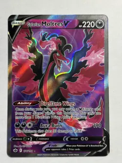 Pokemon Galarian Moltres v TCG Full Art Holo Card Chilling Reign 176/198 NM - GM - Image 1