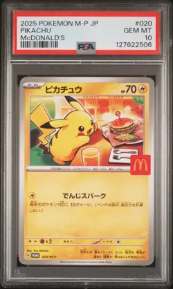 2025 POKEMON JAPANESE M-P PROMO MCDONALD'S #020 PIKACHU PSA 10 - Image 1
