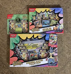 Pokemon Ascended Heroes Bundle Premium Poster & Pin Collection & Erika 2 Pack - Image 1