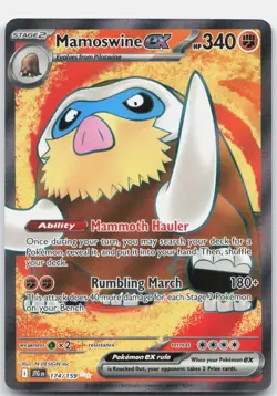 Mamoswine ex 174/159 Ultra Rare Journey Together Pokemon Near Mint - Image 1
