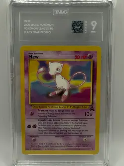 2000 Pokemon League Black Star Promo Mew #8 TAG MINT 9 - Image 1