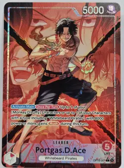 PORTGAS.D.ACE (001) (ALTERNATE ART) OP16-001 LEADER THE TIME OF BATTLE ONE PIECE - Image 1