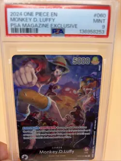 Monkey D Luffy PSA Magazine Exclusive OP05-060 One Piece Promo PSA 9 Mint - Image 1