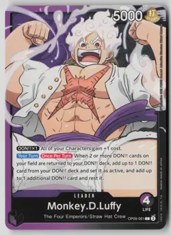 Monkey.D.Luffy (061) OP09-061 One Piece Emperors in the New World Leader NM - Image 1