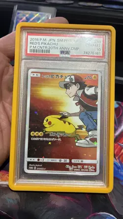 Pokemon TCG Red's Pikachu 270/SM-P SM Promo Japanese Holo PSA 10 2018 - Image 1