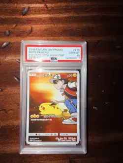 Pokemon 2018 Red's Pikachu 270/SM-P SM-P Promo Holo Japanese PSA 10 - Image 1