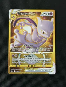 Mewtwo VSTAR 086/078 Gold Secret Rare Pokemon GO Card NM Condition - Image 1