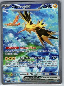 Zapdos ex 202/165 SIR SV: Scarlet & Violet 151 - Pokemon Card - NM - Image 1