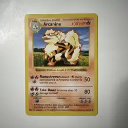 Pokemon TCG Arcanine Base Set, Shadowless Uncommon Card 23/102 - Image 1