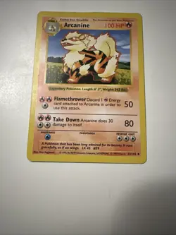 Pokemon TCG Arcanine Base Set, Shadowless Uncommon Card 23/102 - Image 2