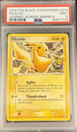 2006 Pokemon Black Star Promo 012 Pikachu 10th Anniversary PSA 9 Mint - Image 1