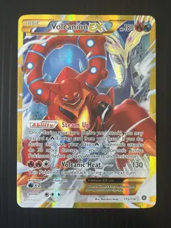 Pokemon TCG Volcanion EX (Secret) 115/114 XY - Steam Siege Secret Rare Holo LP - Image 1