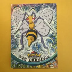 Beedrill #15 - RED LOGO - NON-HOLO - Series 1 - TOPPS POKEMON CARD - Image 1