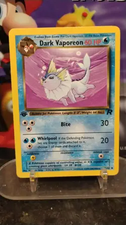 DARK VAPOREON Team Rocket POKEMON 1st Edition Non-holo 1999 Trading Card 45/82 - Image 1