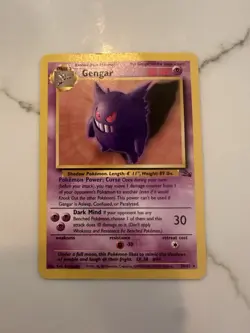 Gengar 20/62 Fossil Pokemon Card TCG Non-Holo Rare 1999 Vintage HP - Image 1