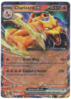 Pokemon TCG Charizard EX Scarlet & Violet Holo Double Rare Card 006/165 - Image 1
