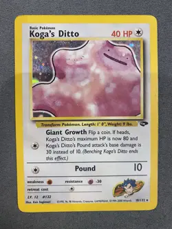 Pokemon TCG WOTC Kogas Ditto Gym Challenge Holo Card 10/132 - MP - Image 1