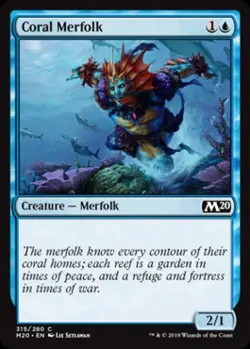 Coral Merfolk - Near Mint MTG Magic 2020 Core Set - Image 1
