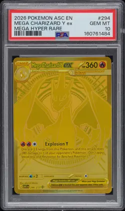 2026 POKEMON ASC EN-ASCENDED HEROES MEGA HYPER RARE MEGA CHARIZARD Y EX PSA 10 - Image 1