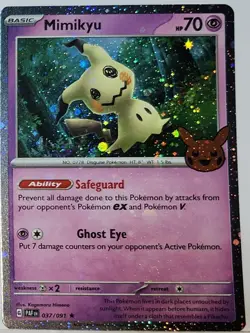 Swirl 🌀 Mimikyu 037/091 Cosmos Holo Bleed Error Rare Pokemon TCG Stamped ✨ 24 - Image 3