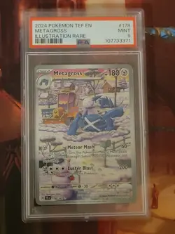 2024 POKEMON TEF EN-TEMPORAL FORCES ILLUSTRATION RARE #178 METAGROSS PSA 9 - Image 1