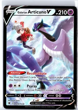 Galarian Articuno V TG16/TG30 Holo Astral Radiance Trainer Gallery Pokemon NM - Image 1