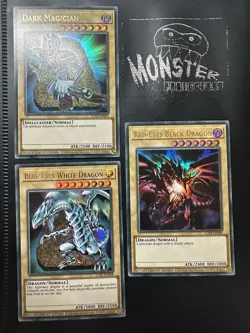 YUGIOH DARK MAGICIAN + BLUE-EYES WHITE DRAGON + RED-EYES B DRAGON ULTRA SET LC01 - Image 1