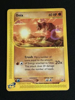 Onix 98/147 2002 Aquapolis Pokemon Card TCG Vintage WOTC Nintendo Common - NM - Image 3