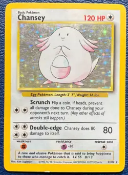 Chansey 3/102 Base Set 1999 Vintage WOTC Holo Rare - MP/HP - Image 1