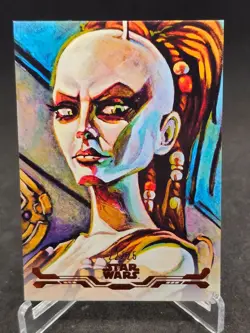 2025 Topps Star Wars Smugglers Outpost Aurra Sing /25 Orange Stellar Art #SAS-6 - Image 1
