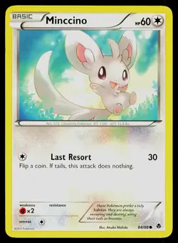 Pokemon Card Minccino 84/98 Emerging Powers Common - Image 1