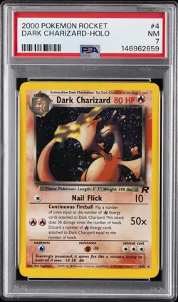 2000 POKEMON ROCKET #4 DARK CHARIZARD-HOLO PSA 7 - Image 1