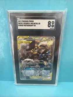 2019 Pokemon PROMO #SM192 Lucario & Melmetal GX Power Partnership Tin SGC 8 - Image 1