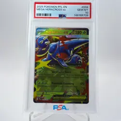 MEGA HERACROSS EX 2025 Pokemon "PHANTASMAL FLAMES" #004 HOLO DOUBLE RARE PSA 10 - Image 3