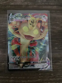 Pokemon TCG Meowth VMAX SWSH005 Black Star Promo Full Art Holo - Image 1