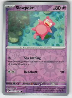 Slowpoke 079/165 Common 151 Pokemon Reverse Holo Near Mint - Image 1