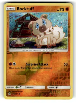 Rockruff 75/131 Common Forbidden Light Reverse Holo Pokemon Lightly Played - Image 1
