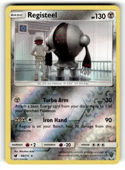 Registeel 68/111 Rare Crimson Invasion Reverse Holo Pokemon Near Mint - Image 1