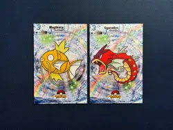 Pokemon Database Shiny Set Magikarp Red Gyarados Shiny Sparkle Holo Set Of 2 - Image 1