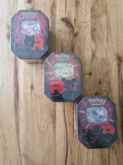 Pokemon TCG Bundle: Team Rocket Tin Destined Rivals - Set of 3 Brand New, Sealed - Image 1