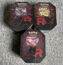 Pokemon TCG: Team Rocket Tin Destined Rivals - Set of 3 - Brand New & Sealed ✅ - Image 1