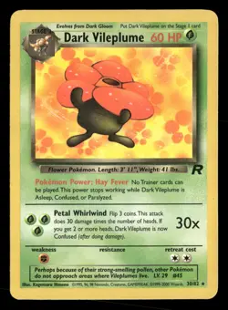 Dark Vileplume - 30/82 - Rare - Team Rocket - Pokemon Card - MP - Image 1