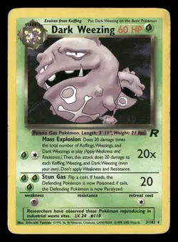 Dark Weezing - 31/82 - Rare - Team Rocket - Pokemon Card - MP - Image 1