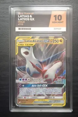 Latias & Latios GX 113/181 ACE 10- Team Up Holo Pokemon Card Gem Mint - Image 1